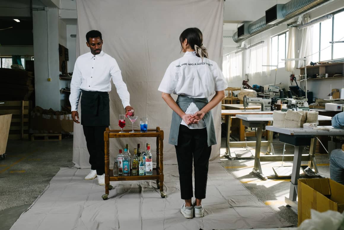 Thiswasasheet turns discarded hotel textiles into uniforms and amenities
