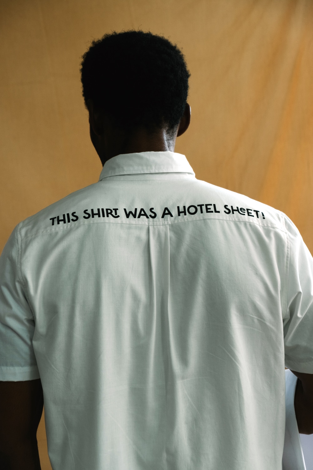 Thiswasasheet shirt made if repurposed hotel sheets