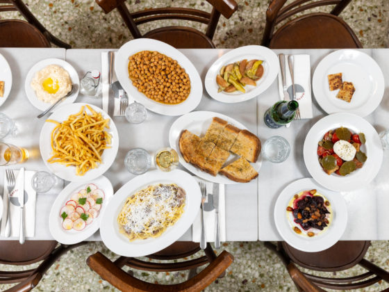 Table setting at Plyta highlighting simple presentation and Greek dishes