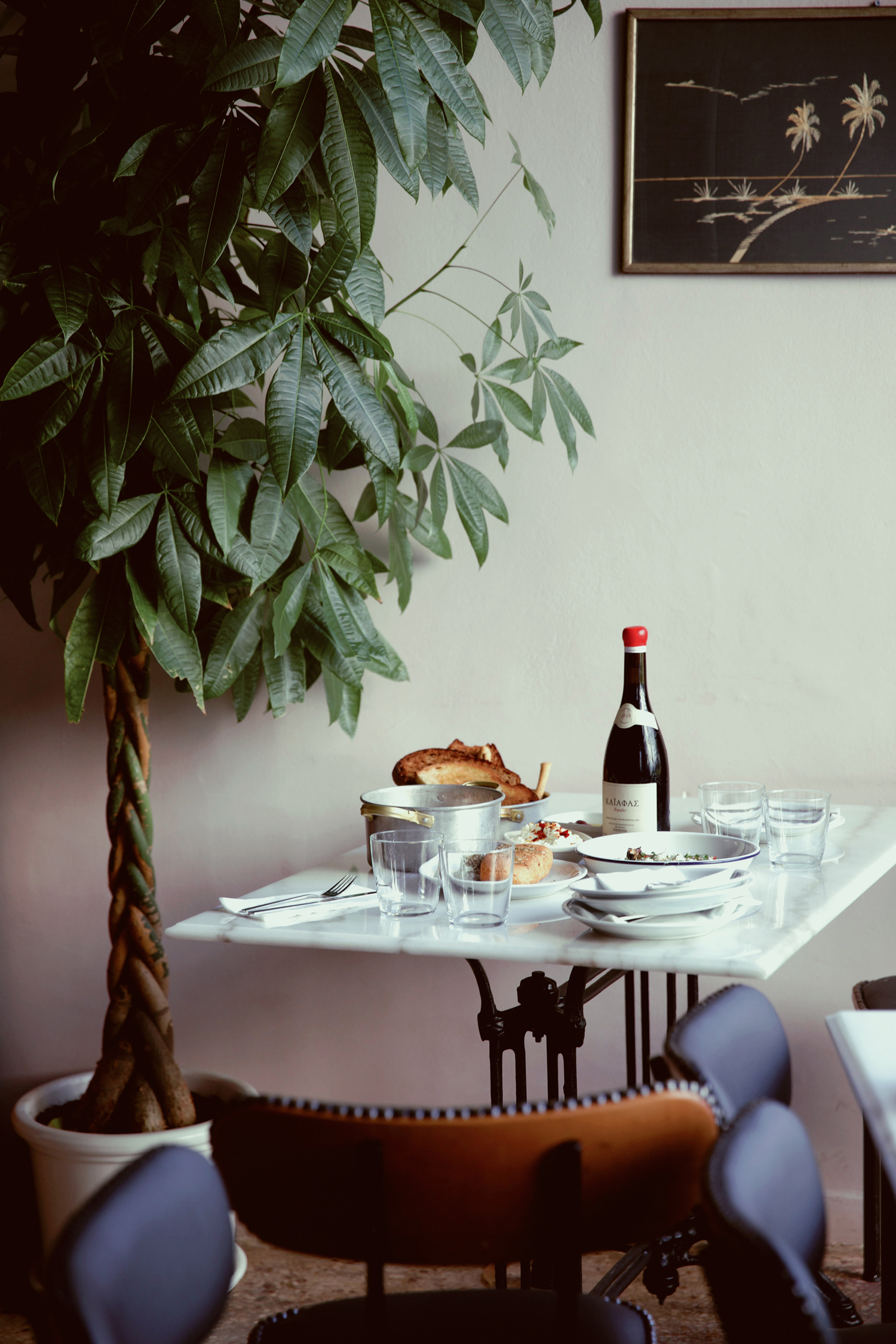 Warm and understated interior design at Athos restaurant